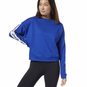 Reebok Training Essentials Logo Crew Sweatshirt Damen - Blau - DE 786-LZE